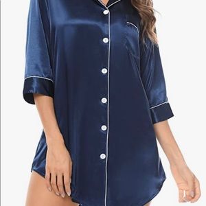 SWOMOG Satin Nightshirt Grey
